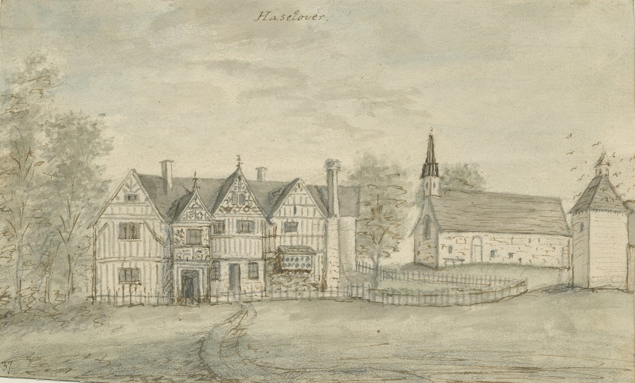 Haselour Chapel: vandfarvemaleri, nd [1797] af Stebbing Shaw