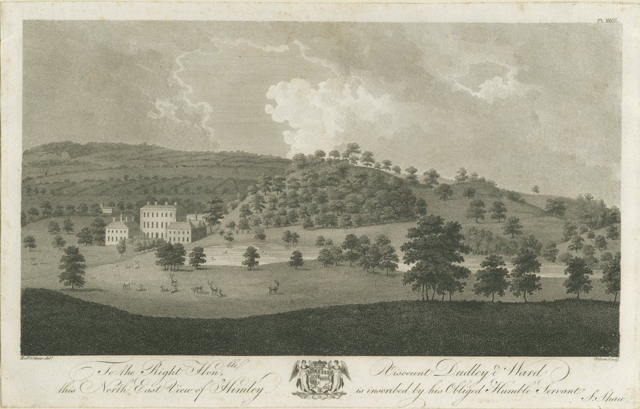 Himley Hall: gravering, nd [1762-1798] af Stebbing Shaw