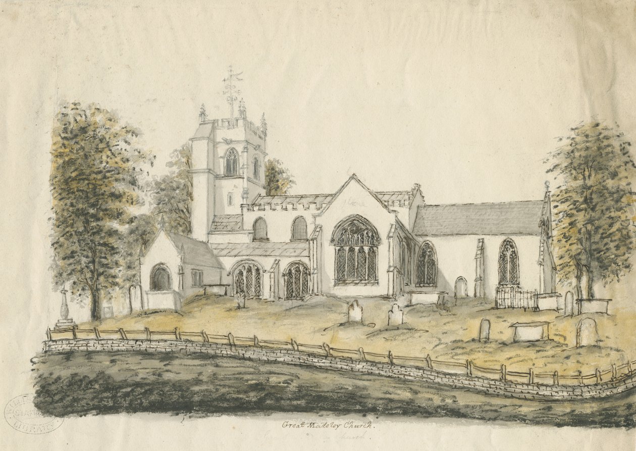 Madeley Church: water color drawing, nd [1762-1802] dani af Stebbing Shaw