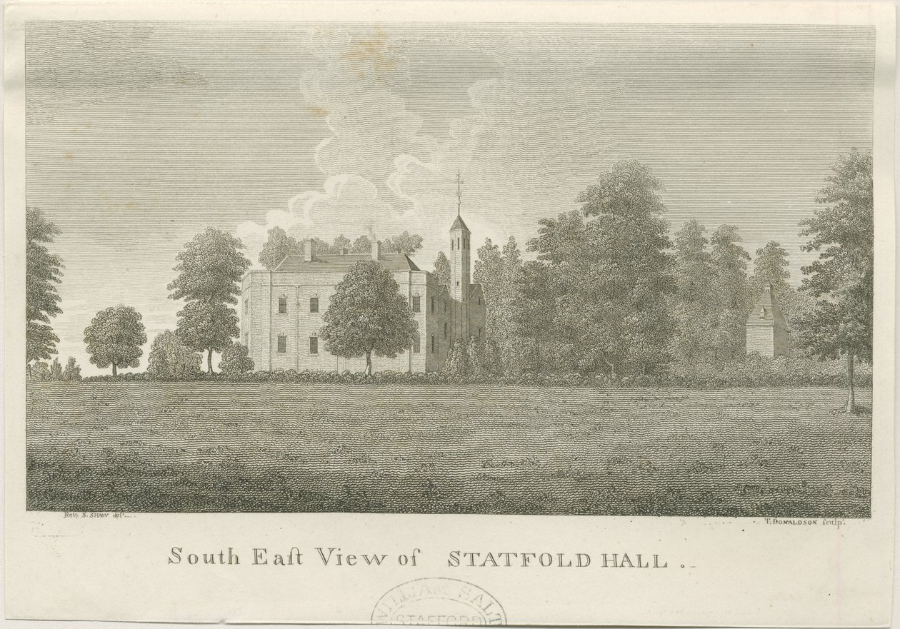 Statfold Hall: gravering, nd [1762-1798] (tryk) af Stebbing Shaw