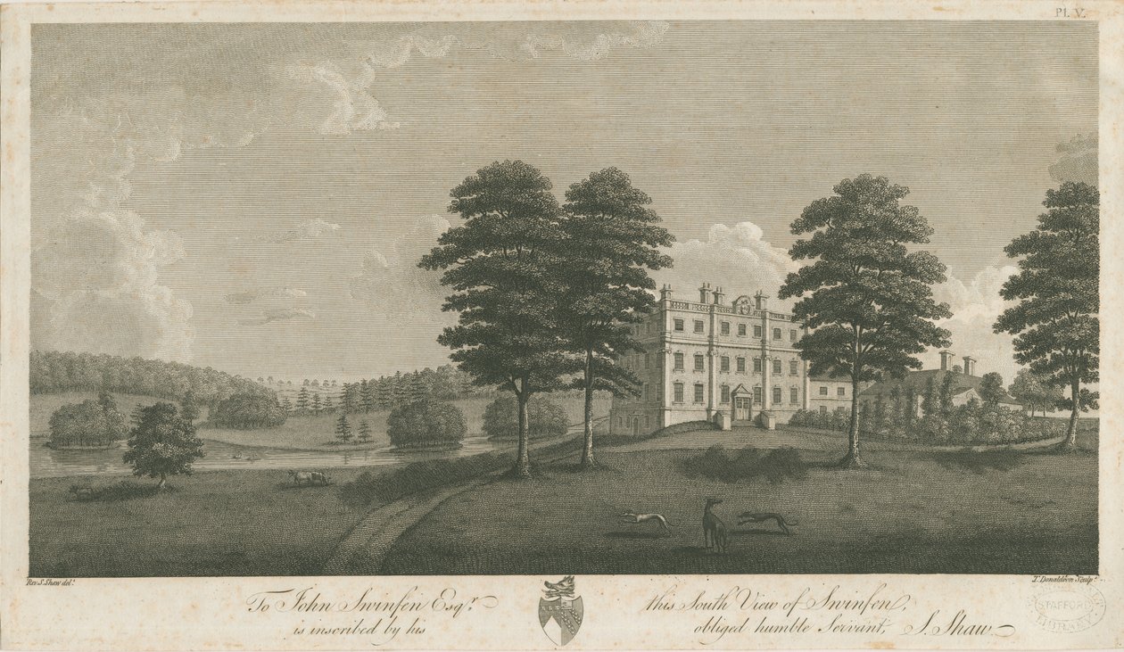Swinfen Hall: gravering, nd [1762-1798] (tryk) af Stebbing Shaw