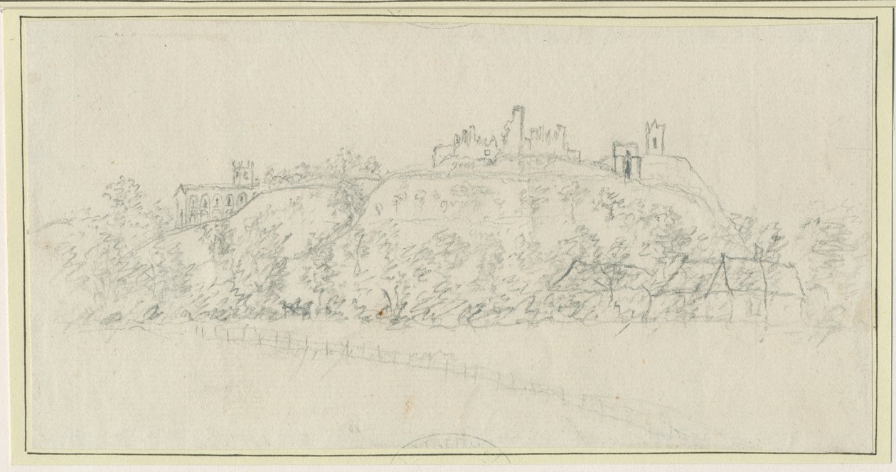 Tutbury Castle: pencil drawing, nd [1762-1802] dani af Stebbing Shaw