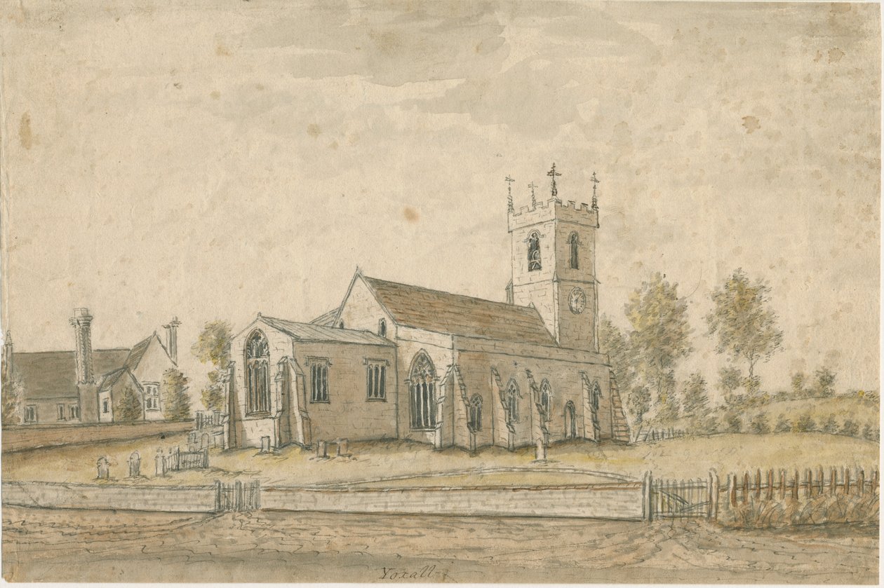 Yoxall Church: water color painting, nd [1762-1802] dani af Stebbing Shaw
