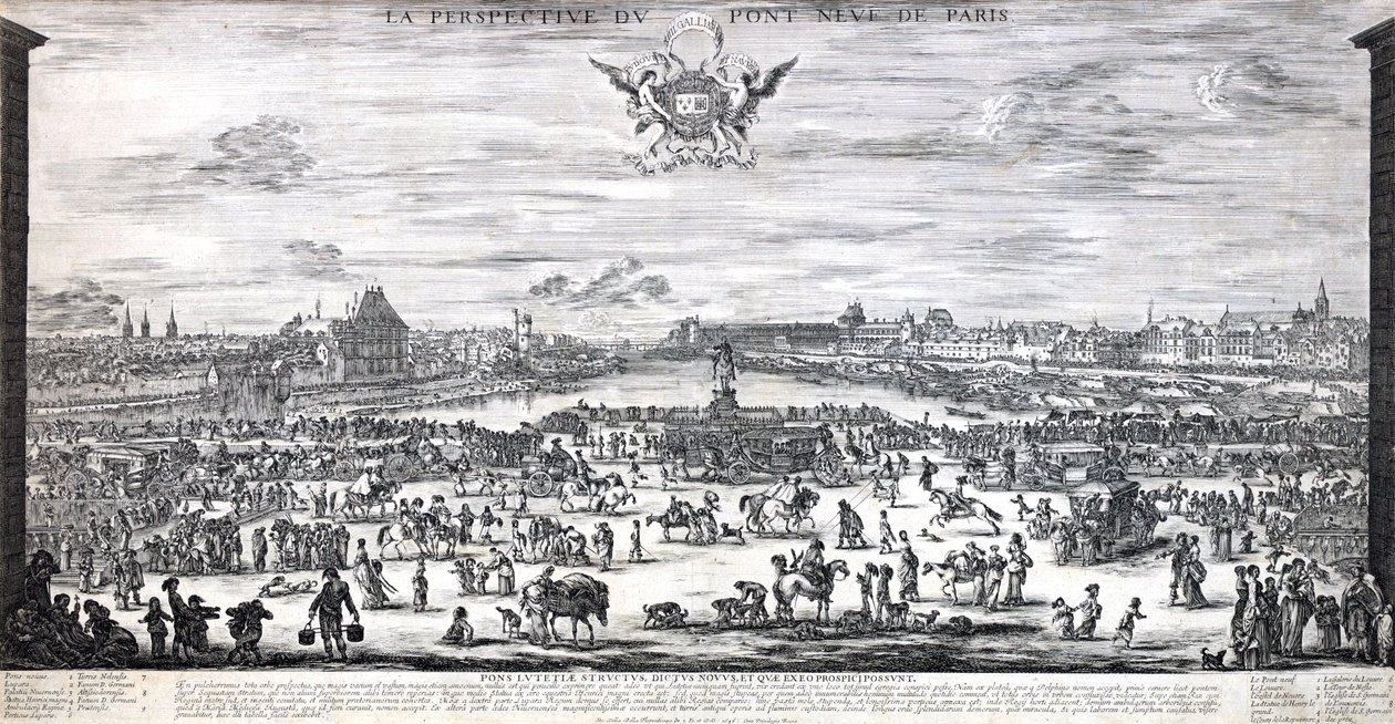 Pont Neufs perspektiv i Paris af Stefano della Bella