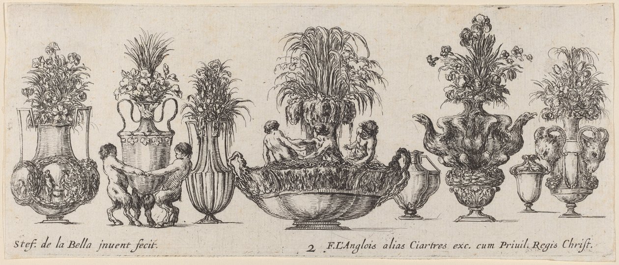 Fantastiske vaser, sandsynligvis 1646. af Stefano della Bella
