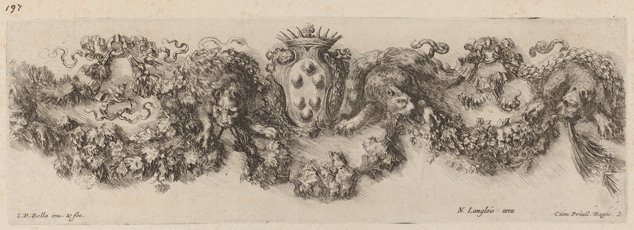Feston med Medici-våbenskjold af Stefano della Bella