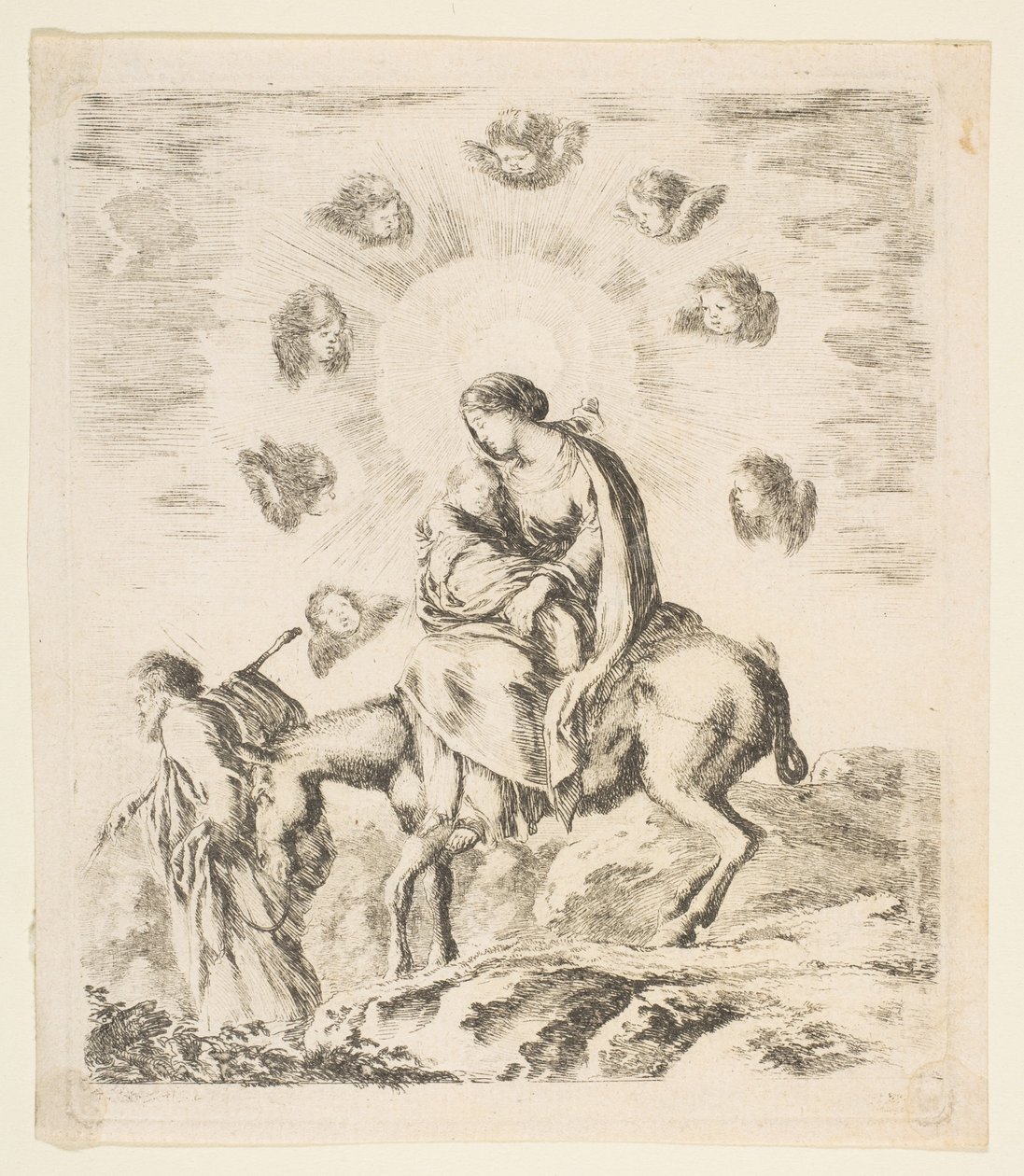 Flyvning til Egypten, ca. 1641. af Stefano della Bella