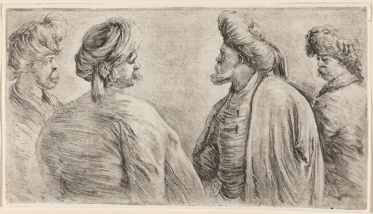 Fire tyrkere iført turban af Stefano della Bella