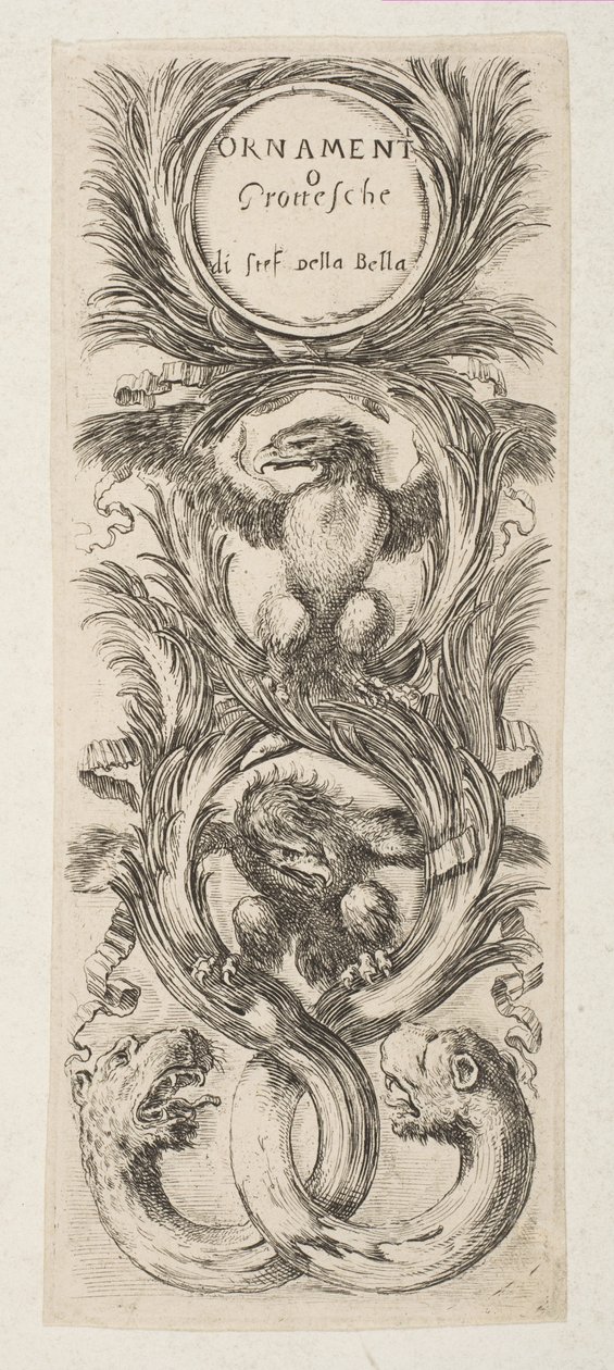 Frontispice: Ornamenter eller grotesker, ca. 1653. af Stefano della Bella