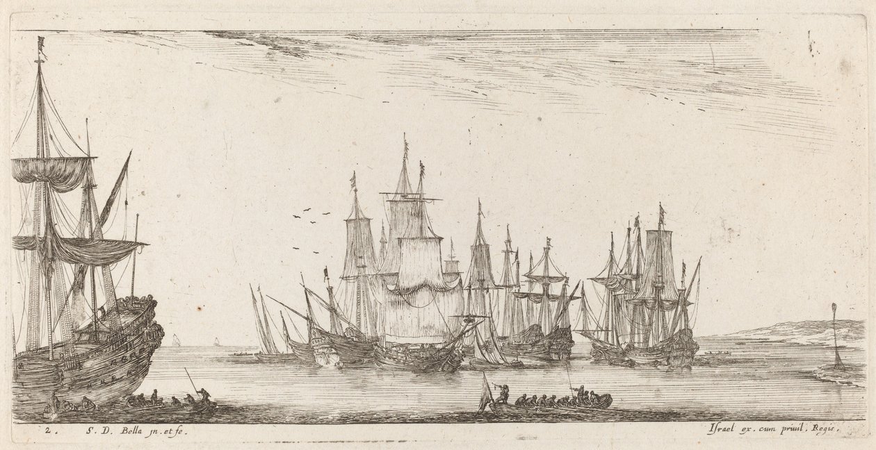 Gruppe af skibe, 1644. af Stefano della Bella