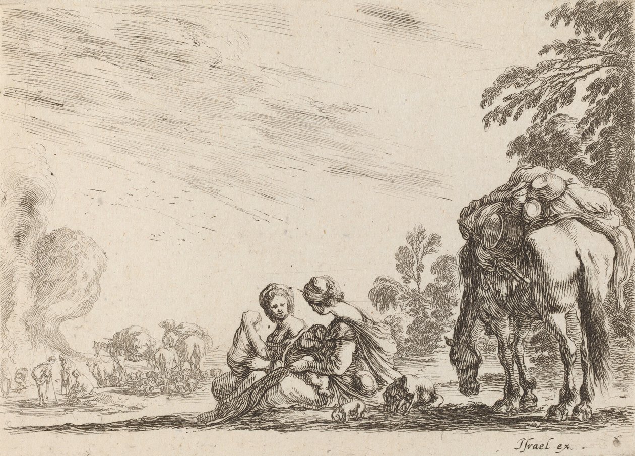 Sigøjnere i hvile, 1642. af Stefano della Bella