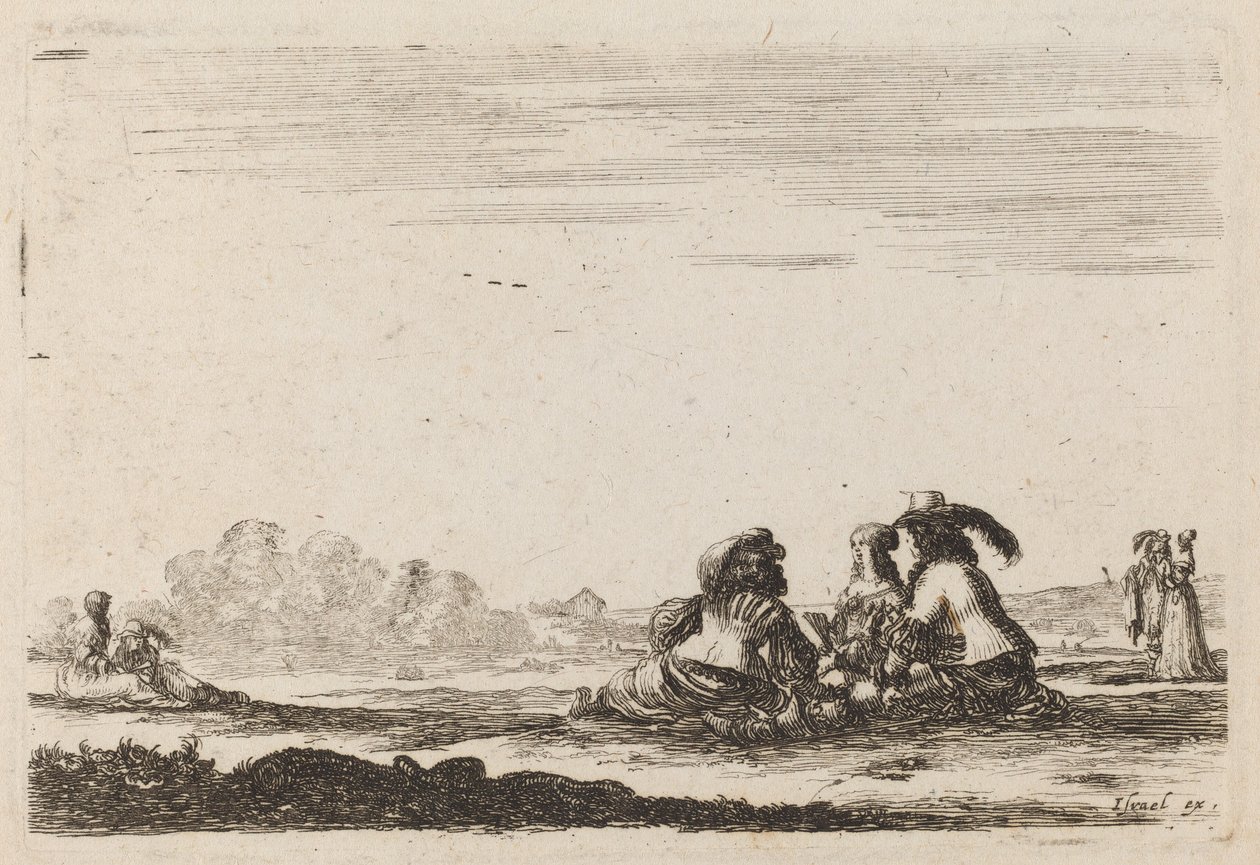 Herrer og damer i samtale, 1642. af Stefano della Bella