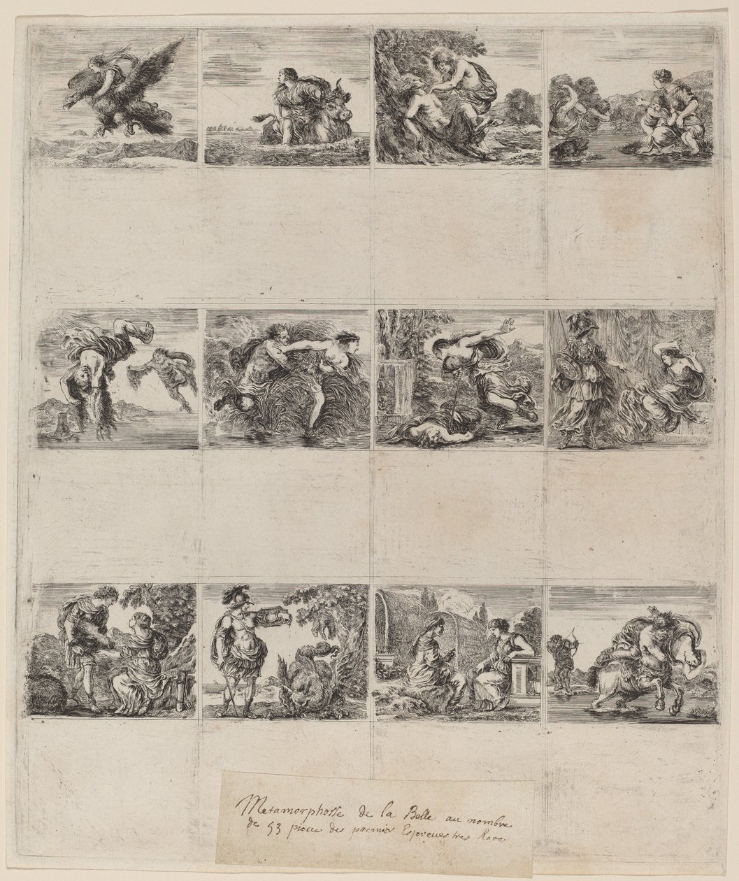Mytologiske spillekort, 1644. af Stefano della Bella