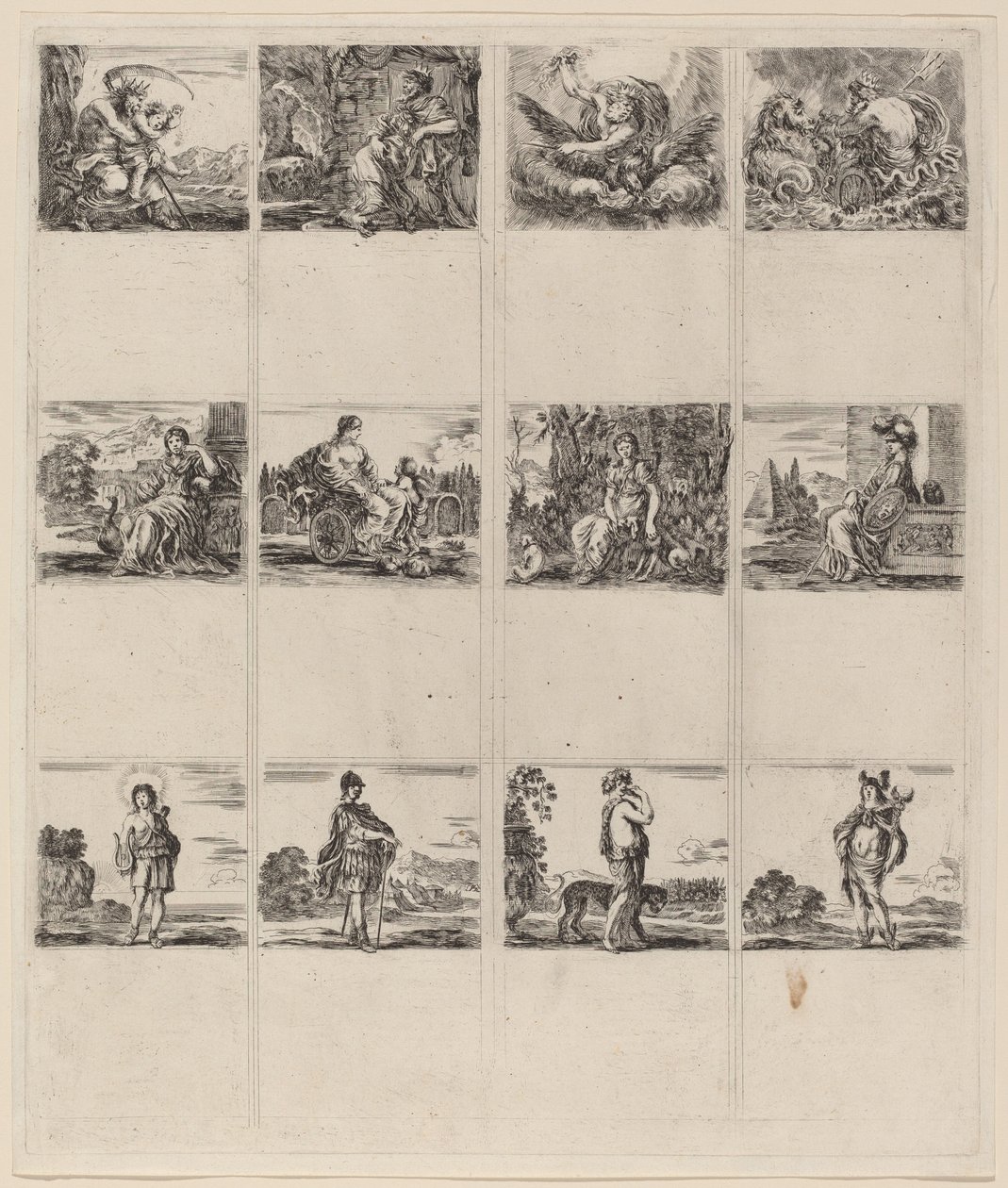 Mytologiske spillekort, 1644. af Stefano della Bella