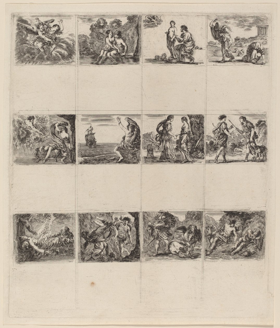 Mytologiske spillekort, 1644. af Stefano della Bella