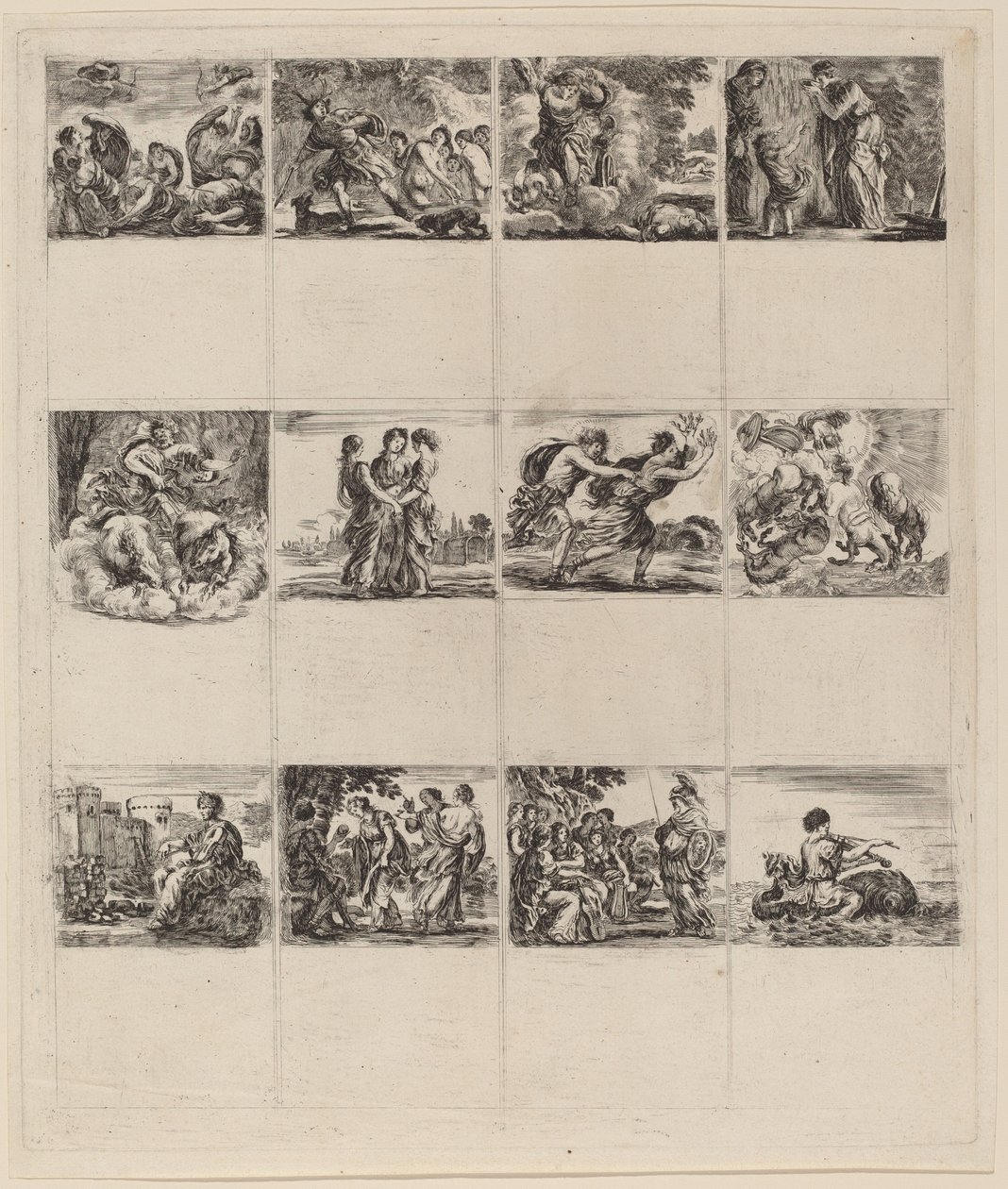Mytologiske spillekort, 1644. af Stefano della Bella