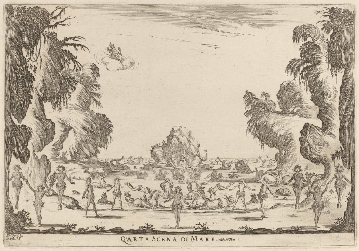 Fjerde havscene af Stefano della Bella