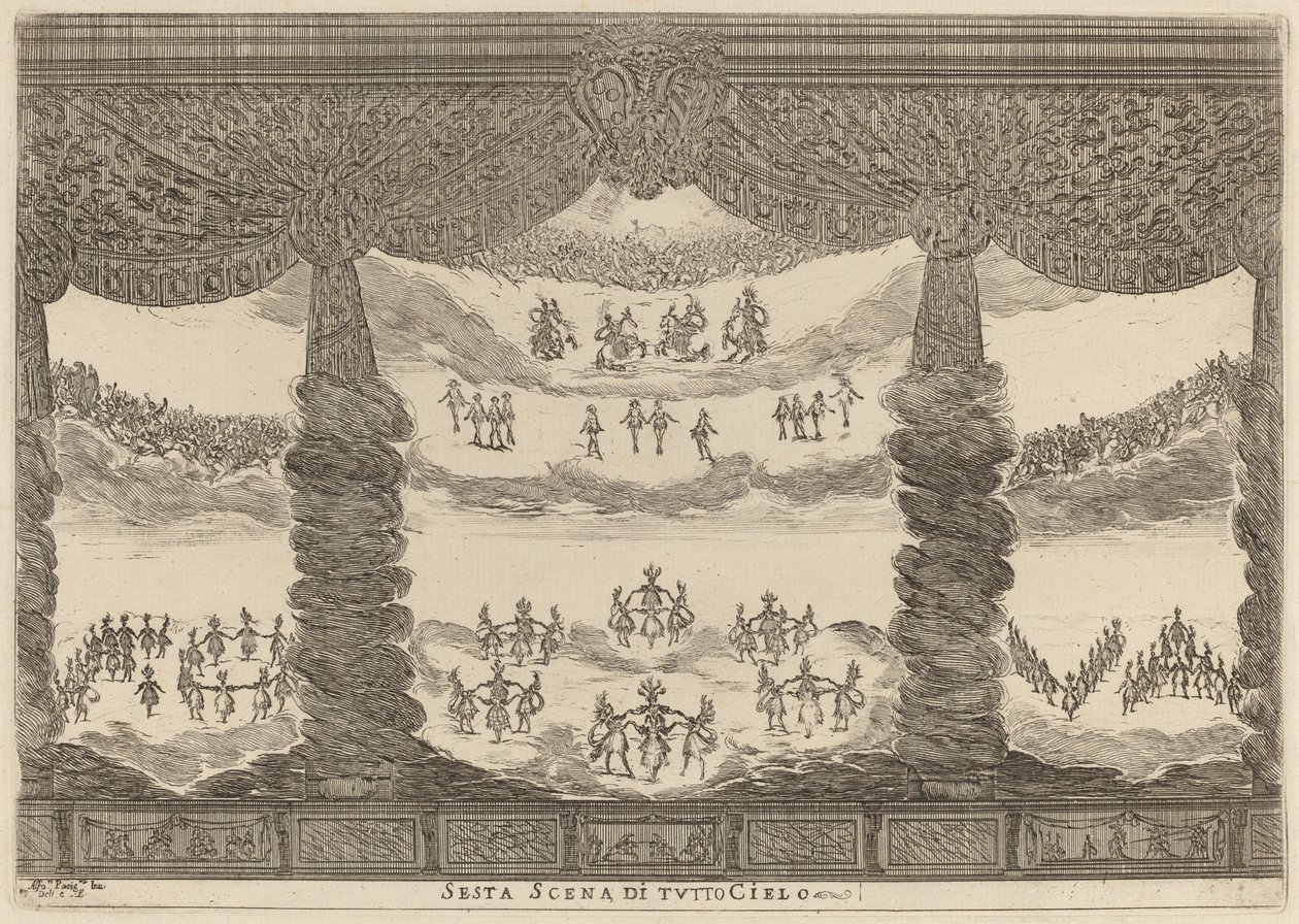 Sjette scene af hele himlen, 1637. af Stefano della Bella
