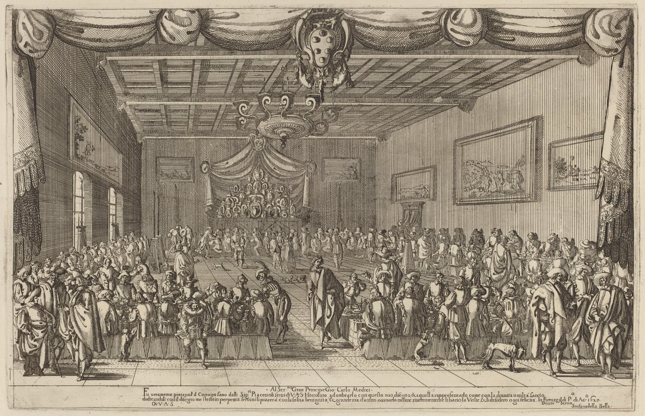 Banketten i Piacevoli, 1627. af Stefano della Bella