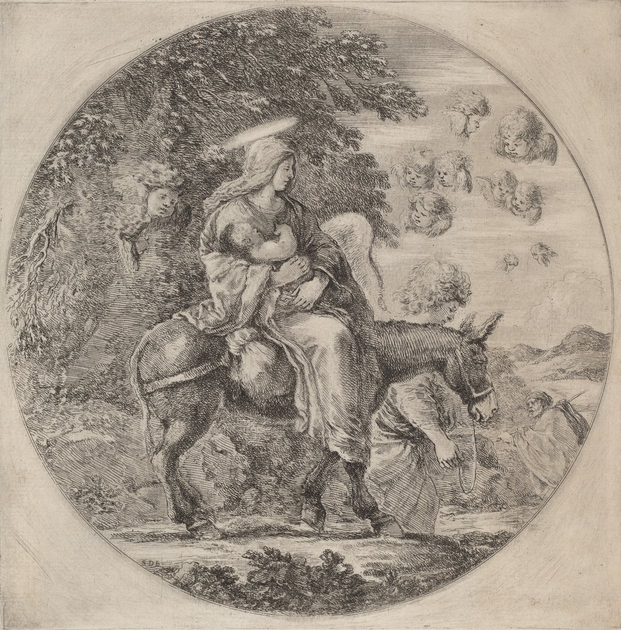 Flugten til Egypten, sandsynligvis 1662. af Stefano della Bella