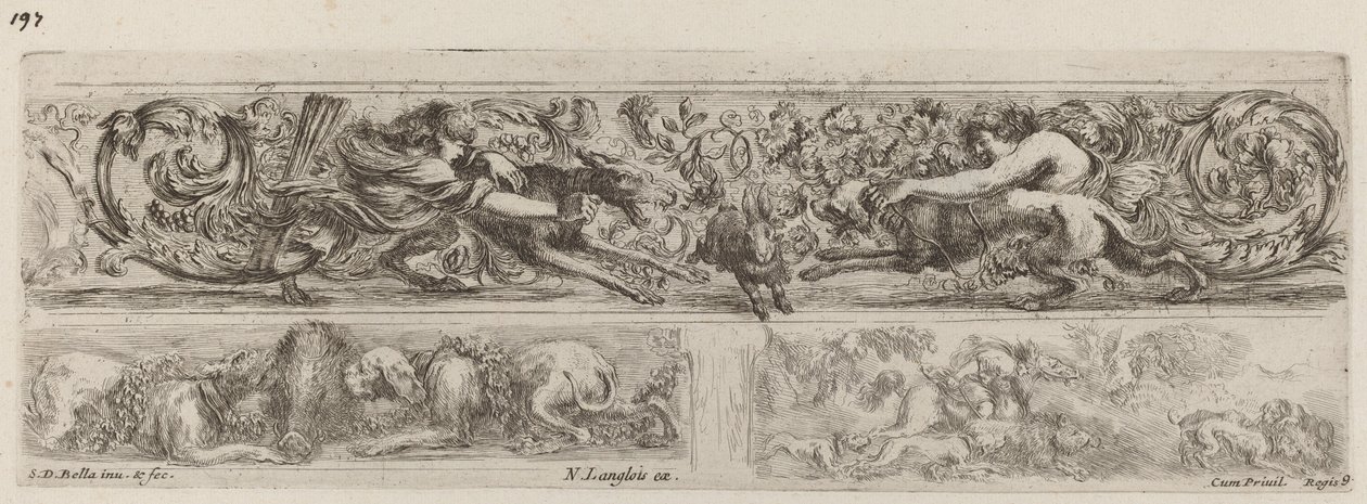 Tre Ornamental Bands, sandsynligvis 1648. af Stefano della Bella