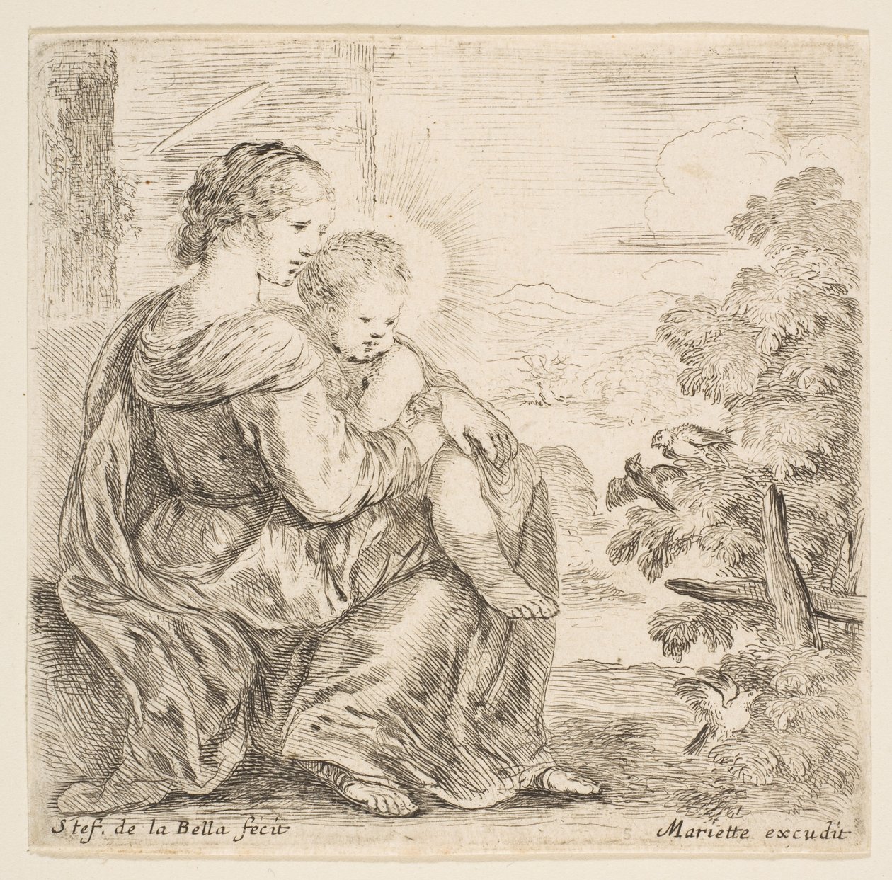 Jomfru og Kristusbarn, 1641. af Stefano della Bella