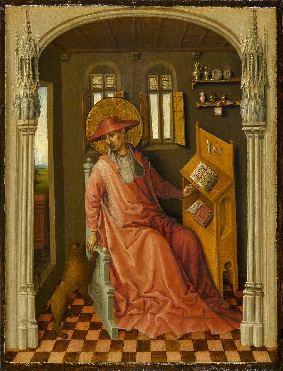 Sankt Hieronymus i hans studie, ca. 1440 af Stephan Lochner