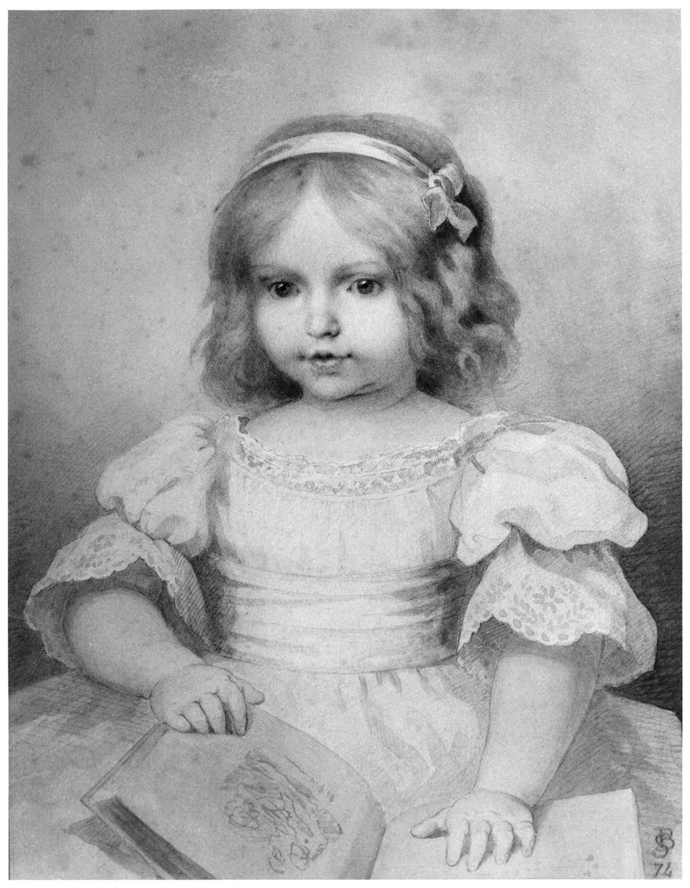 Colette på 18 måneder, 1875 (bw-foto) af Stephane Baron
