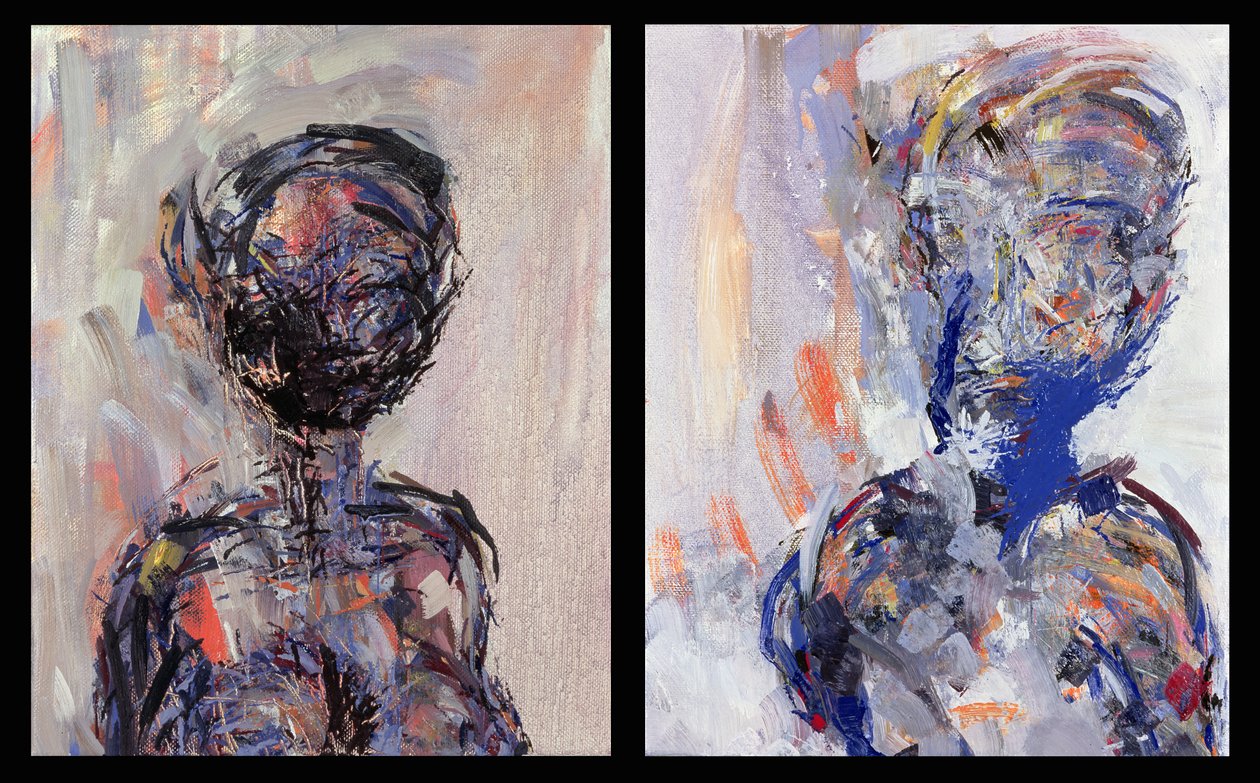Iman og David Bowie, Diptykon, 2000 (se også 181145 og 181146) af Stephen Finer