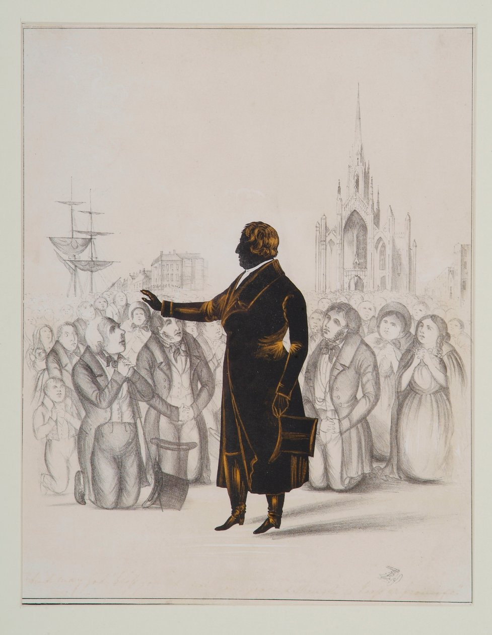 Silhouette of Father Mathew, ca. 1870 (wc på papir) af Stephen ODriscoll