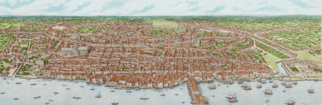 Det jakobinske London (voksen), ca. 1603-1625 (blæk og akvarel) af Stephen Conlin