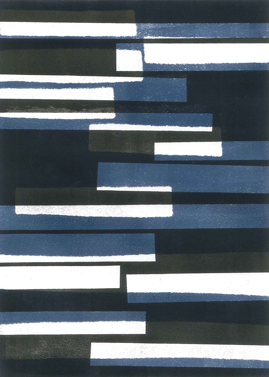 Boards I, 2015 (monoprint på papir) af Stephen Dow