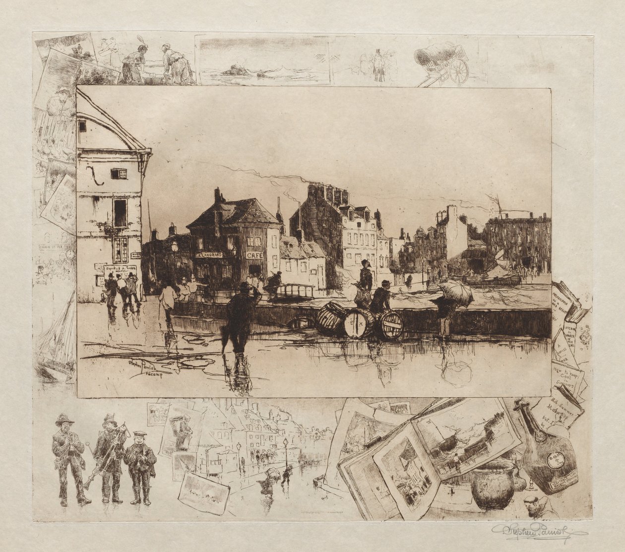 En kuling på Fécamp Normandiet, 1886. af Stephen Parrish