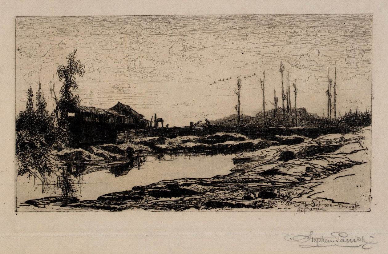 På Schroon-floden - tørke af Stephen Parrish