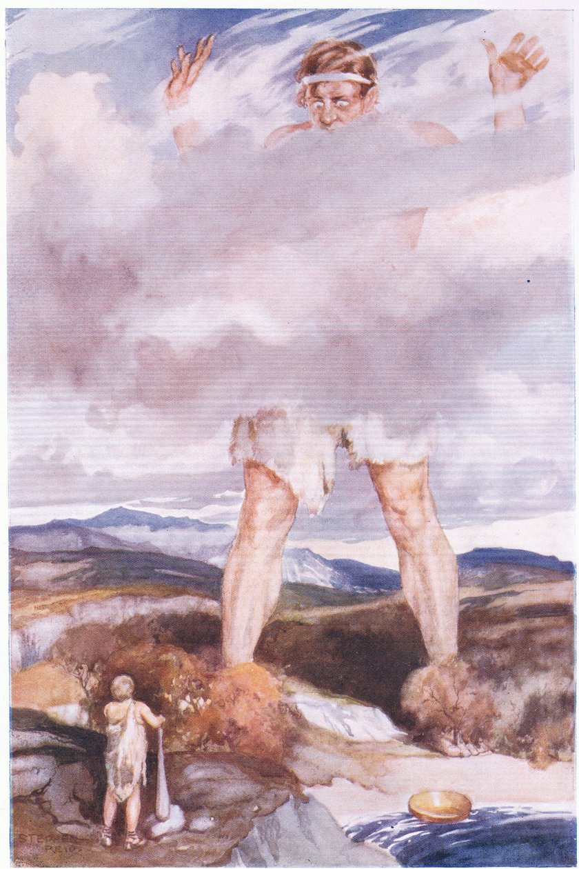 At opfatte kæmpen Herkules brølede (farve litho) af Stephen Reid