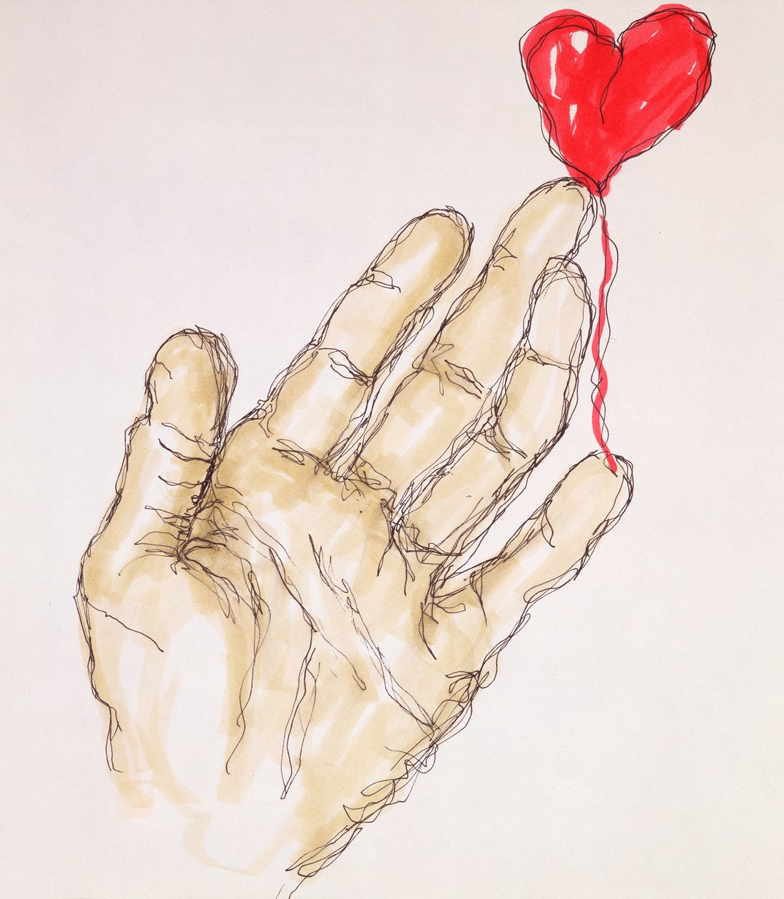 Touch Me, 1996 (pen & wc på papir) af Stevie Taylor