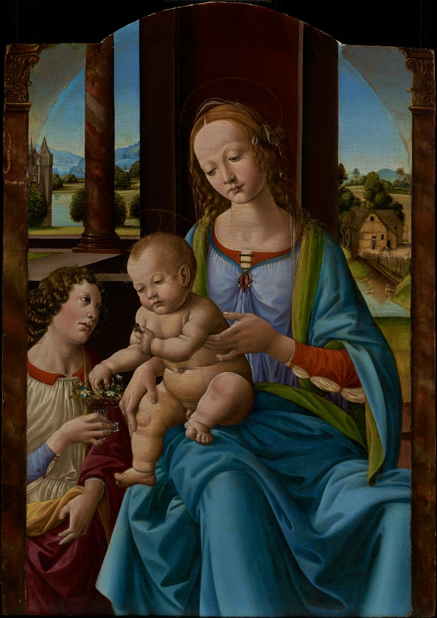 Madonna og barn af Studio of Lorenzo di Credi