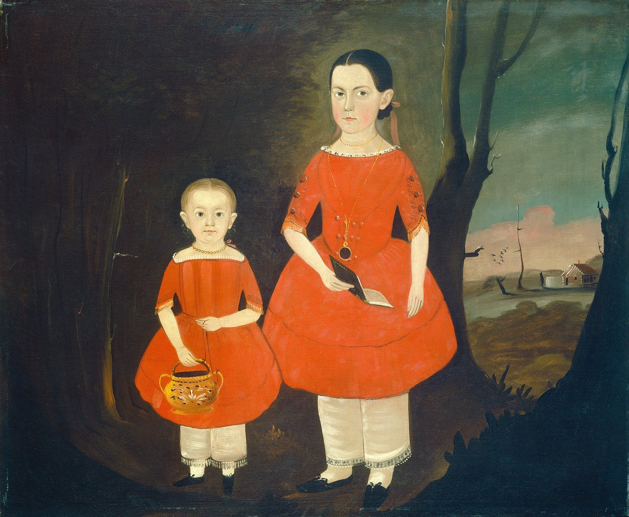 Søstre i rødt, ca. 18401850. af Sturtevant J. Hamblin