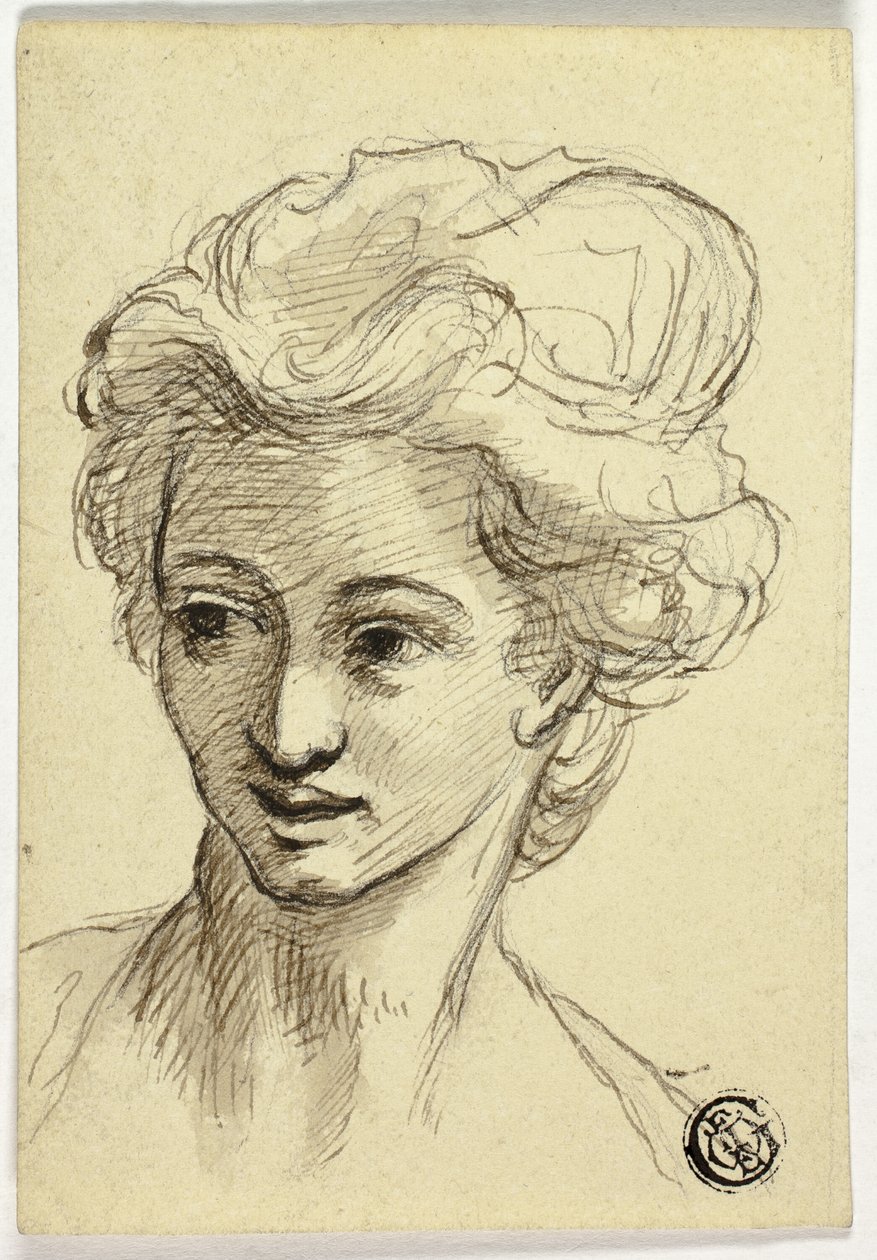 Kvindehoved, drejer til venstre af Style of Angelica Kauffmann