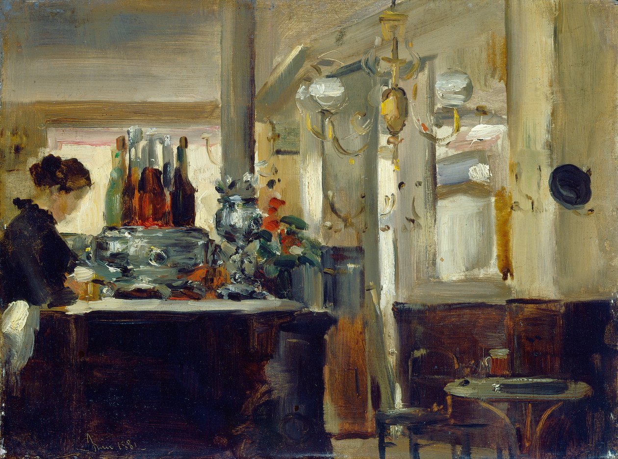 God Bock Cafe af Style of Edouard Manet