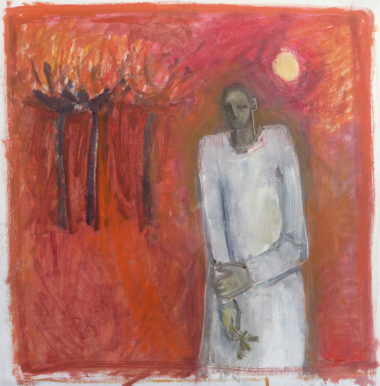 Peace Angel, 2002 (akryl på papir) af Sue Jamieson