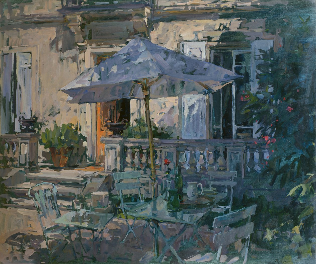 Parasol og rød rose, 1998 af Susan Ryder