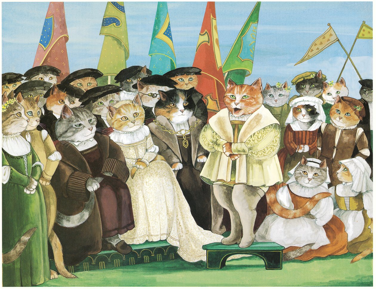Illustration fra Opera Cats (udgivet 1997) af Susan Herbert