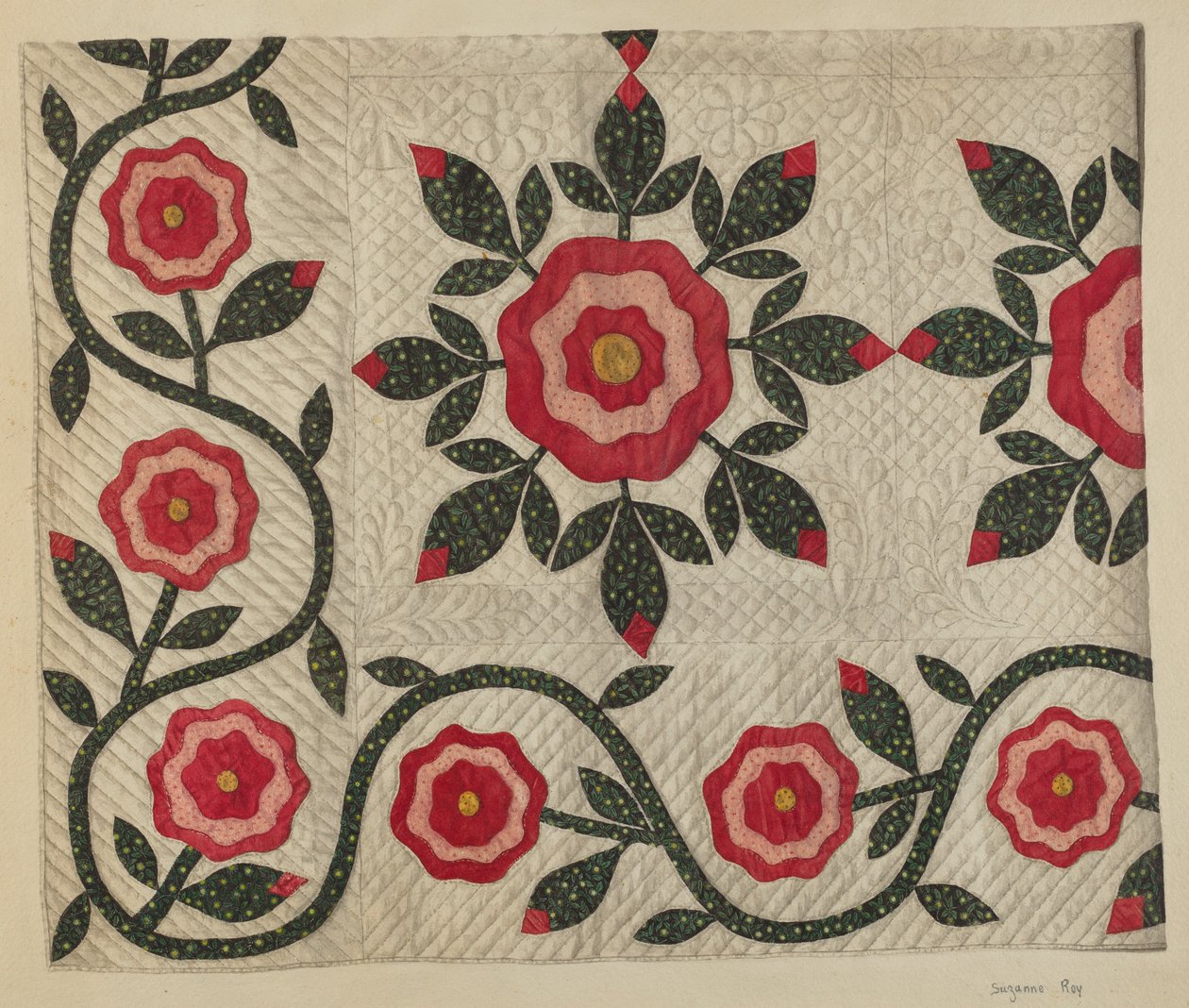 Quilt, 19351942. af Suzanne Roy
