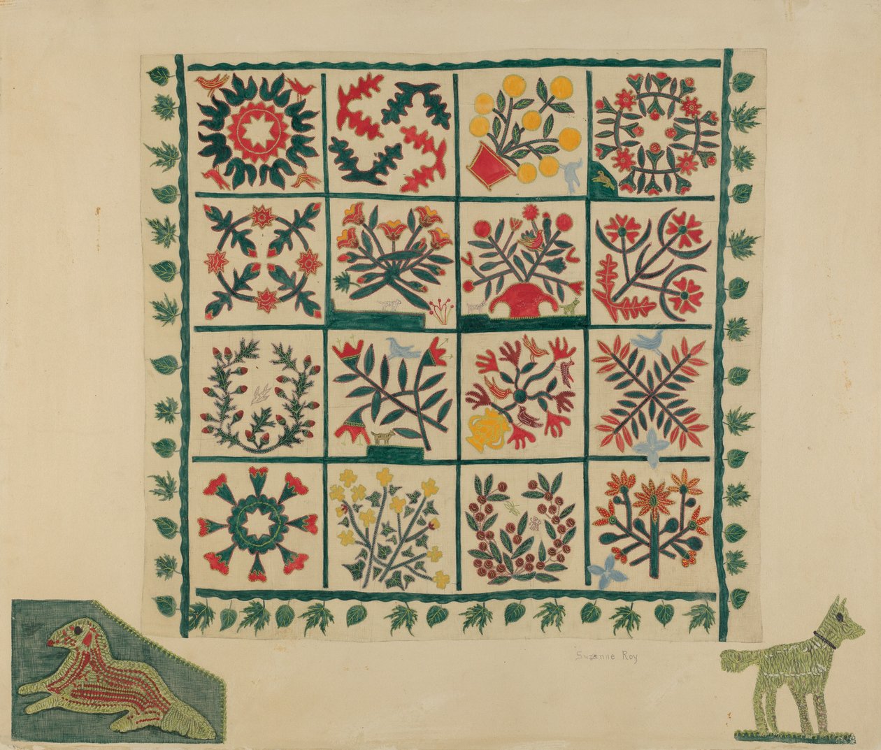Quilt Top, 19351942. af Suzanne Roy
