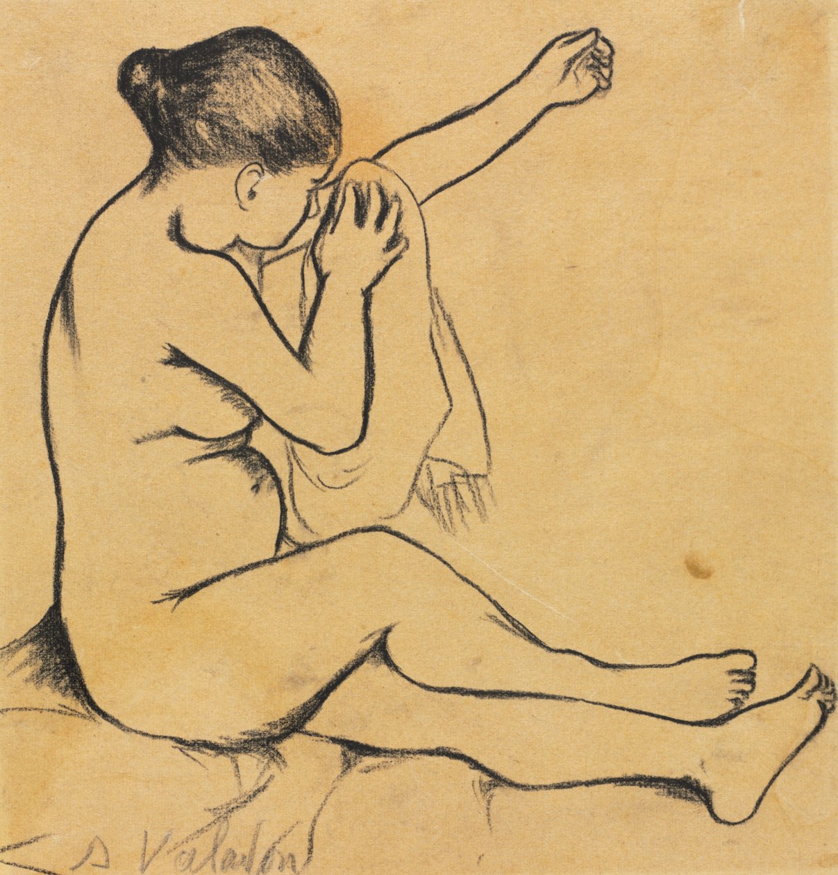 Siddende nøgen kvinde af Suzanne Valadon