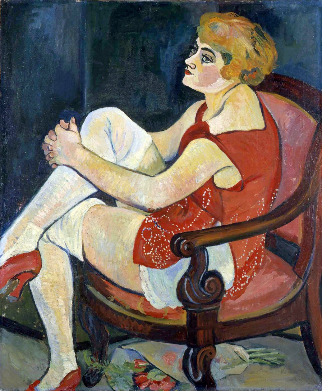 Kvinde med hvide strømper, 1924. af Suzanne Valadon