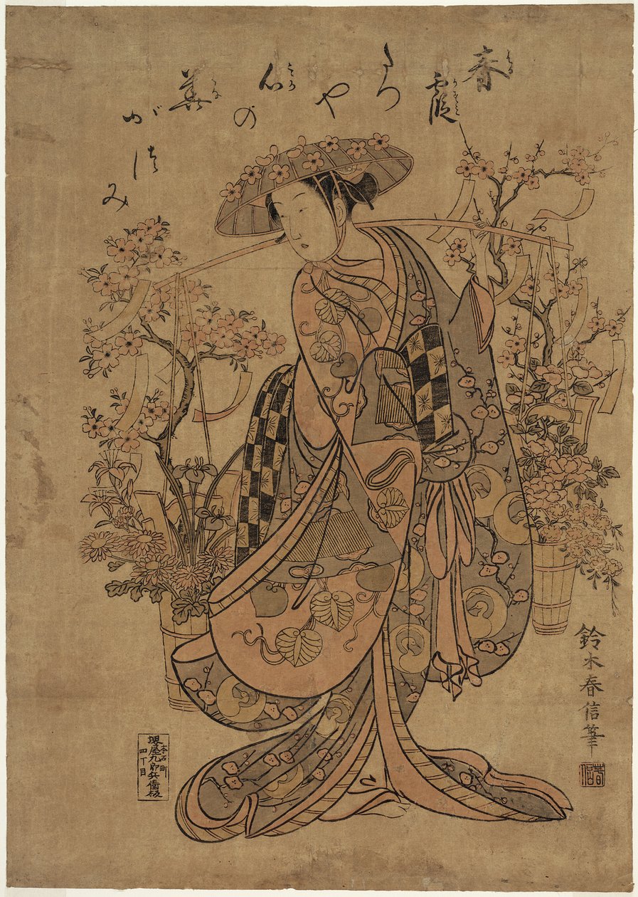 En blomsterhandler af Suzuki Harunobu