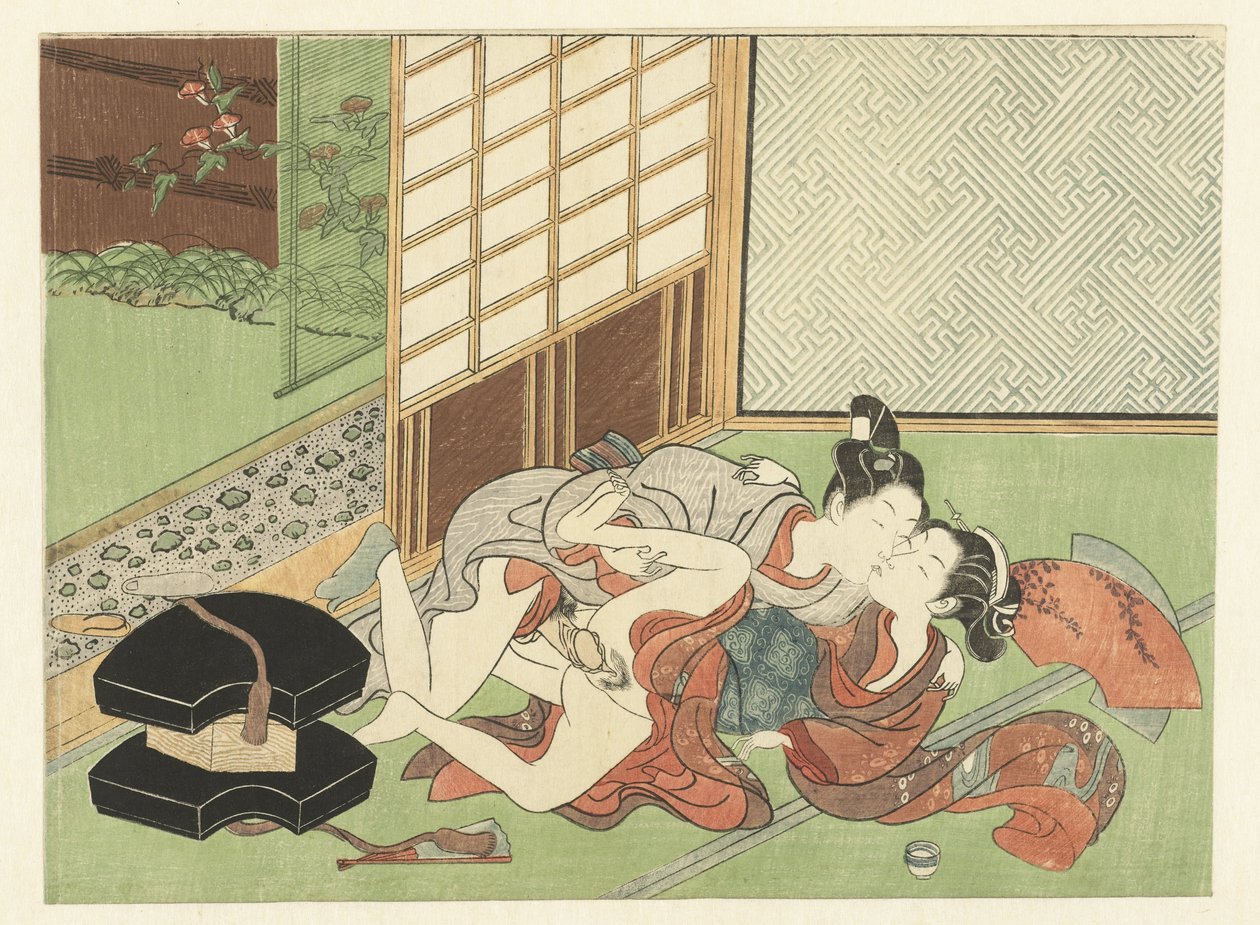 Kærlighedspar på tatami måtter. af Suzuki Harunobu
