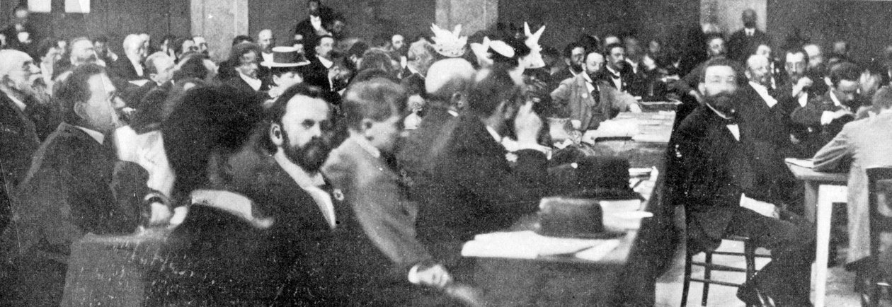 Gruppe af delegerede ved den zionistiske kongres, Basel, 1897 af Swiss Photographer